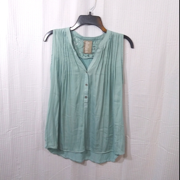 Anthropologie Tops - Anthropologie baby blue pleated V neck blouse